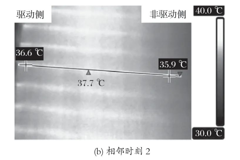 圖2 某運行中磨機大齒輪齒面熱成像